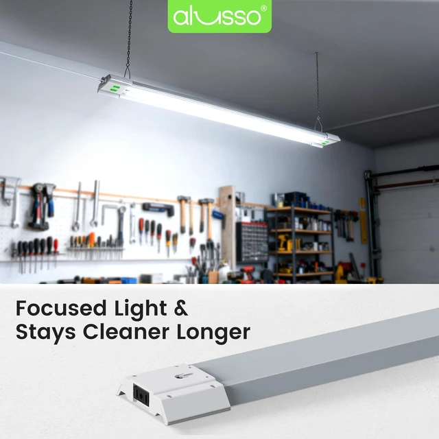 Alt view image 5 of 7 - ® LED Shop Lights 4FT with Reflector, 5000LM Super Bright, Adjustable 3000K-5000K Color Temperature, 120V, Warm to Cool Daylight Linkable Shop Lights for Workshop/Basement, 2 Pack