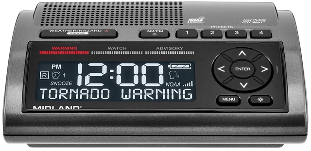 Main image of WR400 Weather Radio Deluxe - NOAA Emergency Alert Scanner Home Use with Battery Backup - Local County Programming Over 80 Emergency Voice Flashing Alerts Alarm Clock AM/FM Radio