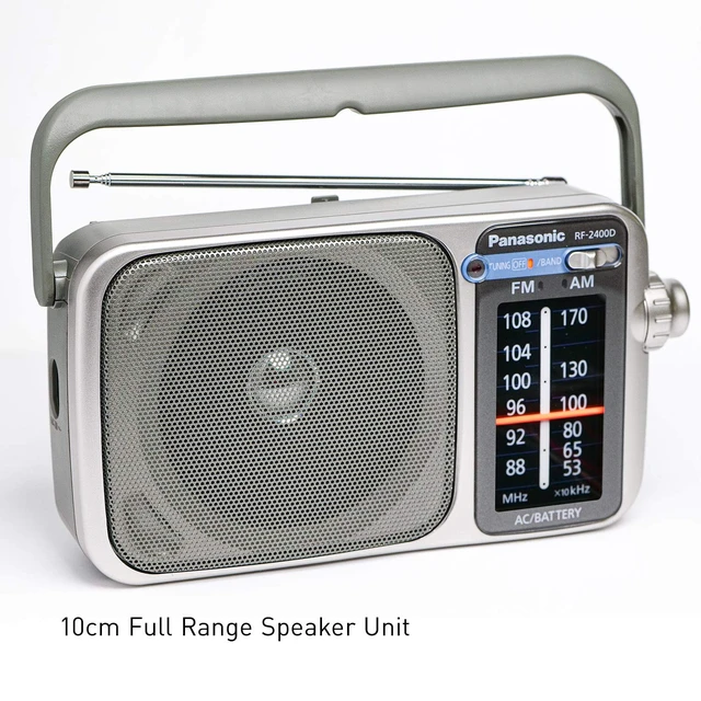 Alt view image 5 of 6 - Portable AM/FM Radio, Battery Operated Analog Radio, AC Powered, Silver (RF-2400D) (Pack of 3)