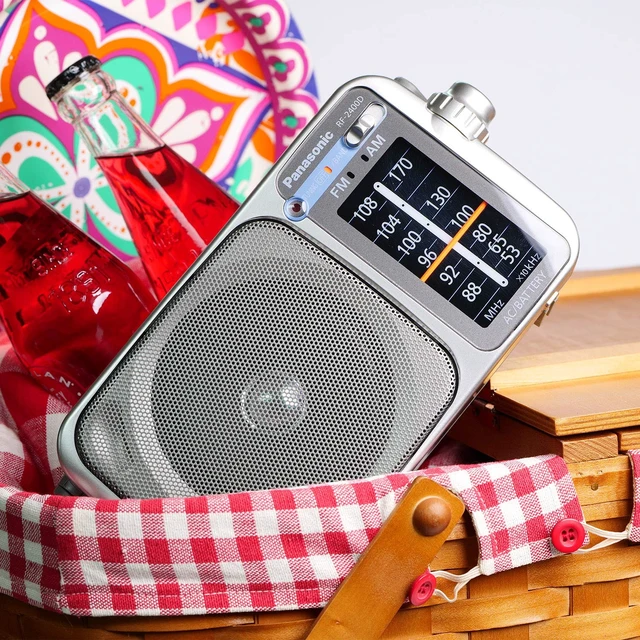Alt view image 6 of 6 - Portable AM/FM Radio, Battery Operated Analog Radio, AC Powered, Silver (RF-2400D) (Pack of 3)