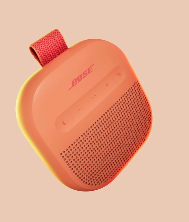 Alt view image 2 of 6 - SoundLink Micro Portable Bluetooth Speaker (2nd Gen), Wireless Outdoor Speaker, Up to 12 Hours Battery Life, Waterproof and Dustproof, Sunset Peach - Limited Edition Color