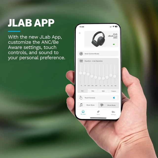 Alt view image 5 of 7 - JBuds Lux ANC Jelle Wireless Over-Ear Headphones, Fir Sure