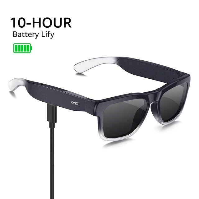 Alt view image 4 of 7 - AI Smart Glasses, UV400 Z87+ Audio Open Ear Bluetooth Sunglasses HiFi Speaker, 165Language Translation, ChatGPT AI, 10H Playtime, Voice Ctrl, Hands-Free Calls & Music, Daily & Travel Use