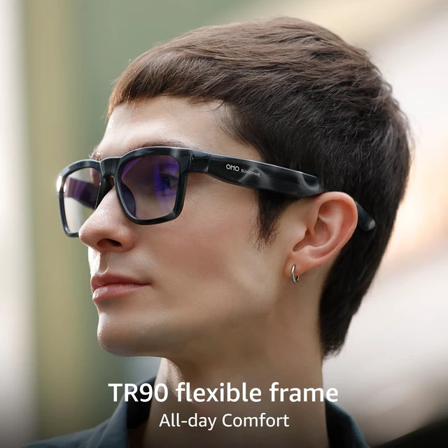 Alt view image 5 of 7 - AI Smart Glasses, UV400 Z87+ Audio Open Ear Bluetooth Sunglasses HiFi Speaker, 165Language Translation, ChatGPT AI, 10H Playtime, Voice Ctrl, Hands-Free Calls & Music, Daily & Travel Use