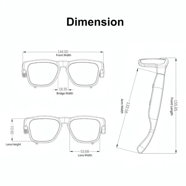 Alt view image 7 of 7 - AI Smart Glasses, UV400 Z87+ Audio Open Ear Bluetooth Sunglasses HiFi Speaker, 165Language Translation, ChatGPT AI, 10H Playtime, Voice Ctrl, Hands-Free Calls & Music, Daily & Travel Use