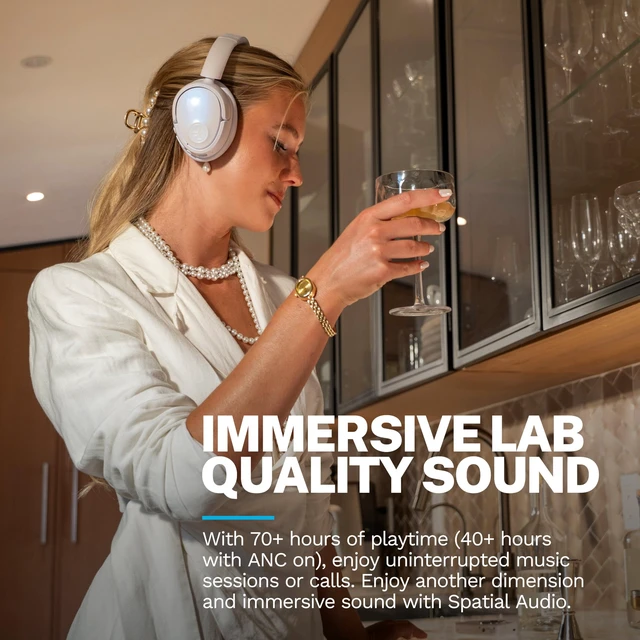 Alt view image 2 of 7 - JBuds Lux ANC Jelle Wireless Over-Ear Headphones, Pearl Next Door