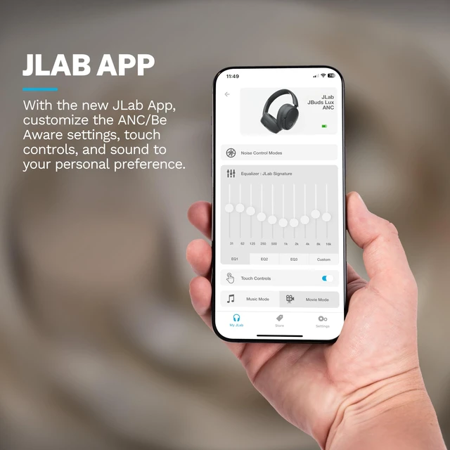 Alt view image 5 of 7 - JBuds Lux ANC Jelle Wireless Over-Ear Headphones, Pearl Next Door