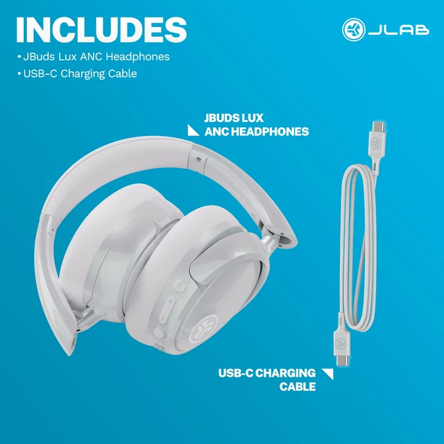 Alt view image 7 of 7 - JBuds Lux ANC Jelle Wireless Over-Ear Headphones, Pearl Next Door