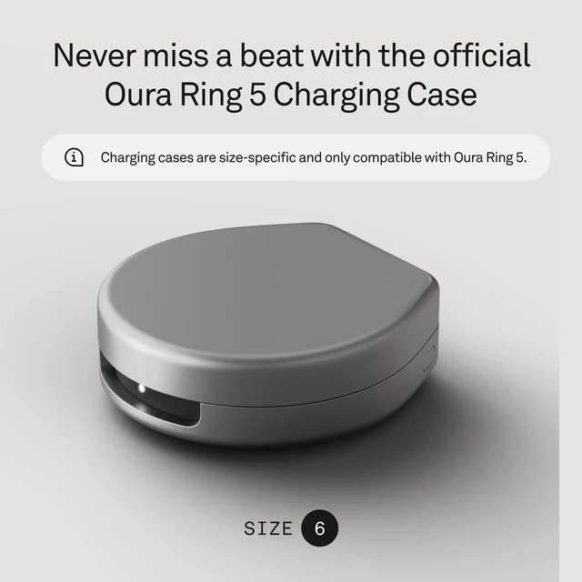 Alt view image 2 of 7 - Ring 5 Official Charging Case - Size 6 Up to a Month of Battery Life, USB-C Cord Compatible