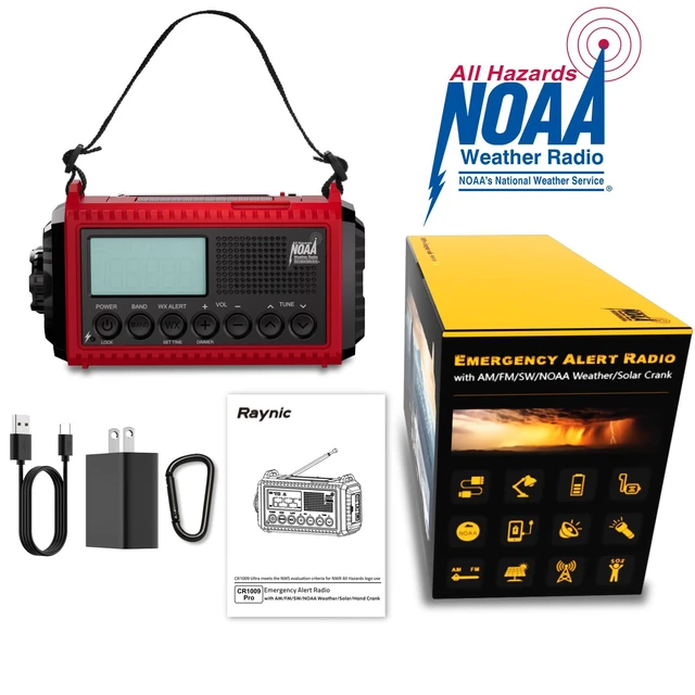 Alt view image 7 of 7 - Emergency Radio, 5000mAh/18500mWh Weather Radio, Solar Hand Crank Emergency Radio with AM/FM/SW/NOAA, Cell Phone Charger, Headphone Jack, Flashlight, Type-C Charging and SOS Siren for Hurricane