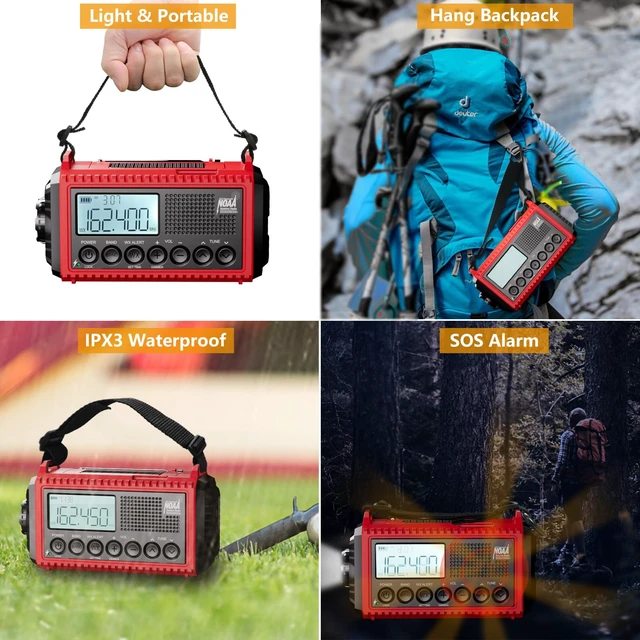 Alt view image 6 of 7 - Emergency Radio, 5000mAh/18500mWh Weather Radio, Solar Hand Crank Emergency Radio with AM/FM/SW/NOAA, Cell Phone Charger, Headphone Jack, Flashlight, Type-C Charging and SOS Siren for Hurricane