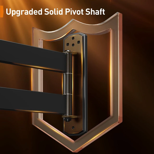 Alt view image 4 of 7 - Corner TV Wall Mount Long Arm with LED Backlight for 39-75" TVs Full Motion TV Wall Mount with 32.37" Extension, 180° Swivel, Tool-Free Tilt, Holds up to 100 lbs, Max VESA 600x400mm