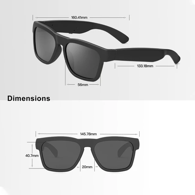 Alt view image 6 of 6 - Open Ear Smart Glasses, UV400 Z87.1 Lightweight Bluetooth Sunglasses Up to 10H Playtime, Hands-Free Calling, Music Playback, Voice Control, Photochromic Lens, Unisex for Daily Wear & Outdoor Use
