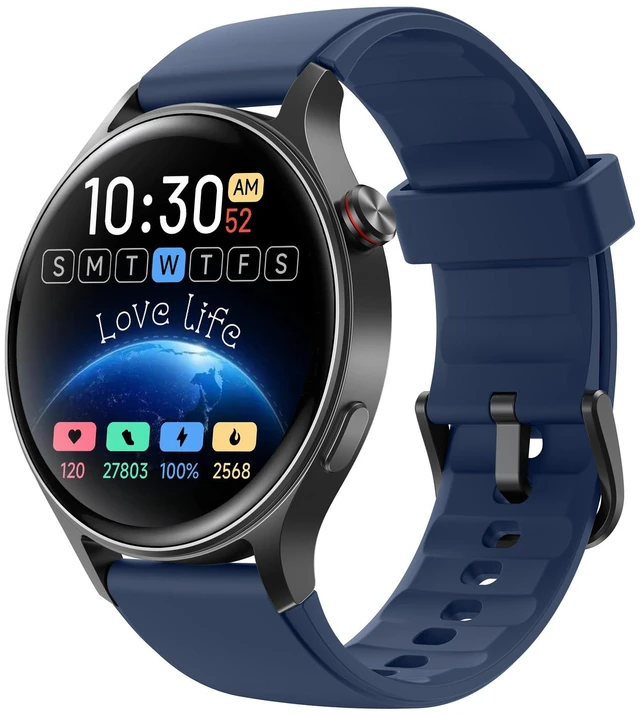 Main image of Smart Watch for Men Women,1.32" AMOLED Fitness Tracker (Navy Blue) Make & Answer Calls, Heart Rate & SpO2 Monitoring,Sleep & Activity Tracking, 3ATM Waterproof, iPhone & Android Compatible