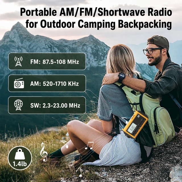 Alt view image 7 of 7 - Emergency Radio Hand Crank Solar, Standby NOAA Alert, 12000mAh AM/FM/SW Weather Radio, 6 Power Options, USB-C Charger, Portable SOS Flashlight for Home, Hurricane, Camping Survival Gear