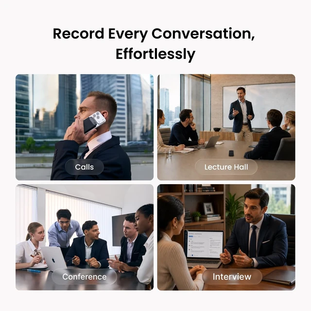 Alt view image 4 of 7 - Note Pro AI Voice Recorder, AI Note Taker Device for Meetings Transcription & AI Summaries Included, No Subscription Required, App Control, 113 Languages, Ultra-Slim for Meetings & Calls