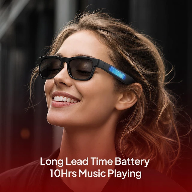 Alt view image 3 of 7 - Open Ear Smart Glasses, UV400 Z87.1 Lightweight Bluetooth Sunglasses Up to 10H Playtime, Hands-Free Calling, Music Playback, Voice Control, Polarized Lens, Unisex for Daily Wear & Outdoor Sports