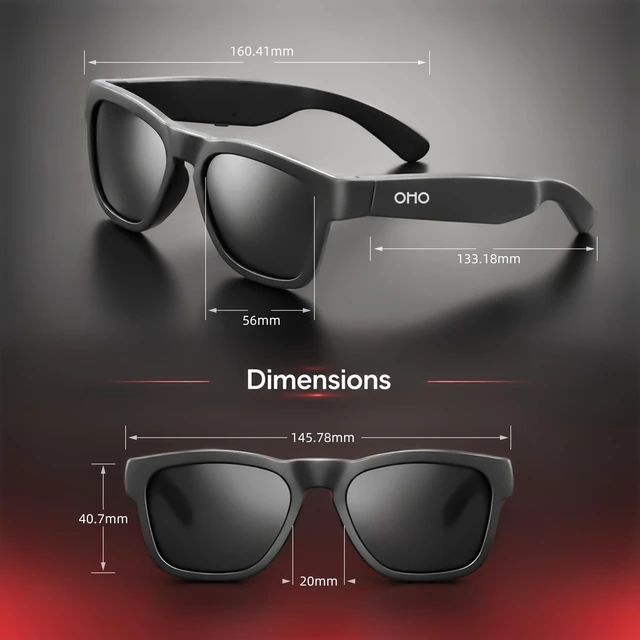 Alt view image 7 of 7 - Open Ear Smart Glasses, UV400 Z87.1 Lightweight Bluetooth Sunglasses Up to 10H Playtime, Hands-Free Calling, Music Playback, Voice Control, Polarized Lens, Unisex for Daily Wear & Outdoor Sports