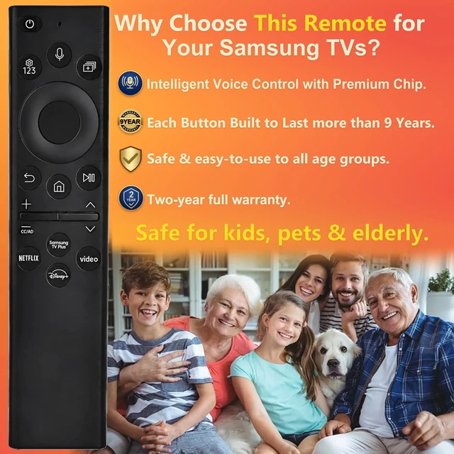 Alt view image 3 of 7 - Replacement for Samsung TV Remote, for All 2019-2026 Samsung Remote Control for Smart TV with Voice Control. 2-Year