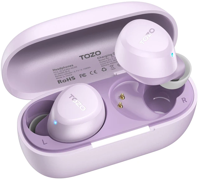 Main image of A1 Wireless Earbuds Bluetooth 5.3 Light Weight in Ear Headphones IPX5 Waterproof,2 Mics for AI Calls,Immersive Premium Sound Bass Headset with Charging Case,32 EQ via App Light Purple