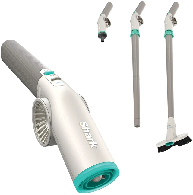 Main image of BlastBoss, All-in-One Air Blasting System with BlastBroom, AB2111GY Precision Nozzle, Extension Wand, Indoor/Outdoor Cleaning, 0-190 MPH, Cordless Handheld Blower, Rechargeable, Dove