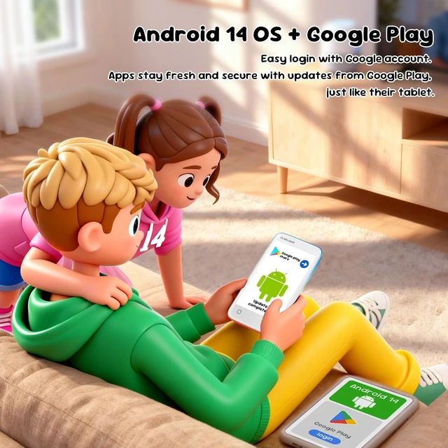 Alt view image 7 of 7 - MP3 Player for Kids, Parental Controls, Spotify Compatible, Audible, 16GB Kids Music Streaming, No Browser, Parent Approved Apps, 4" Touchscreen, WiFi and Bluetooth 5.0, Lightweight, Ocean Sunset