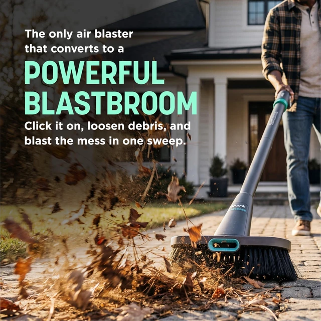 Alt view image 6 of 7 - BlastBoss, All-in-One Air Blasting System with BlastBroom, AB2111BL Precision Nozzle, Extension Wand, Indoor/Outdoor Cleaning, 0-190 MPH, Cordless Handheld Blower, Rechargeable, Sky