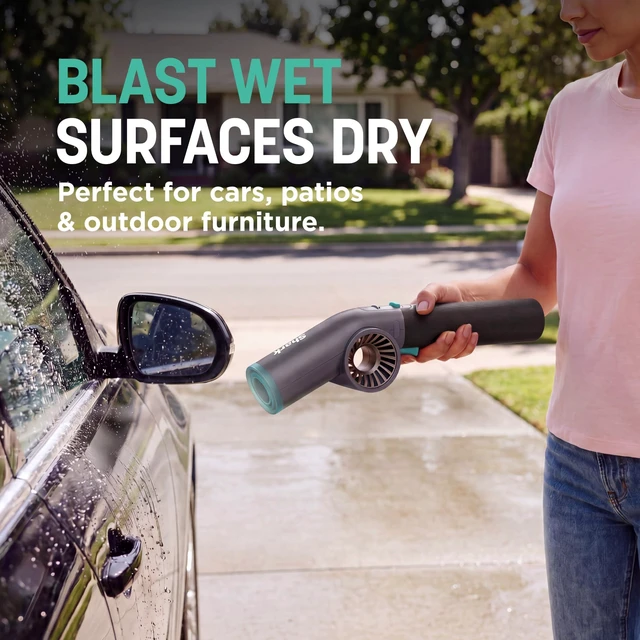 Alt view image 7 of 7 - BlastBoss, All-in-One Air Blasting System with BlastBroom, AB2111BL Precision Nozzle, Extension Wand, Indoor/Outdoor Cleaning, 0-190 MPH, Cordless Handheld Blower, Rechargeable, Sky
