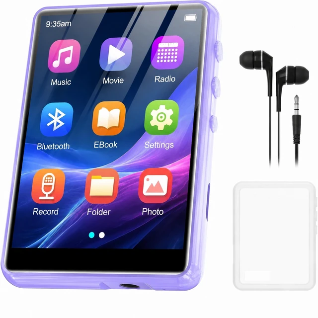 Main image of MP3 Player with Bluetooth 5.4, 64GB 2.4" Portable HiFi Music Player with FM Radio/HD Speaker/E-Book, Digital Music Player Earphones Included