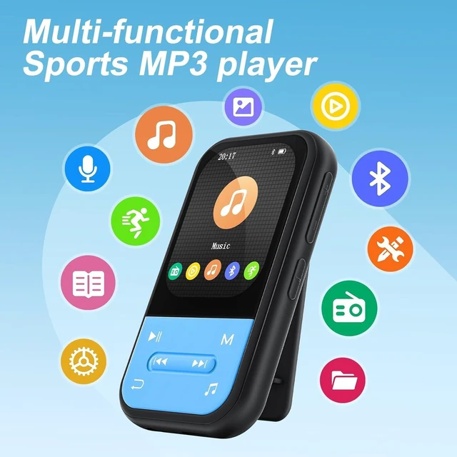 Alt view image 4 of 7 - 128GB MP3 Player, Bluetooth 5.3 Music Player with Clip, HiFi Sound Digital Music, Built-in HD Speaker, FM Radio, Voice Recorder, Earphones Included, MP3 Player for Kids