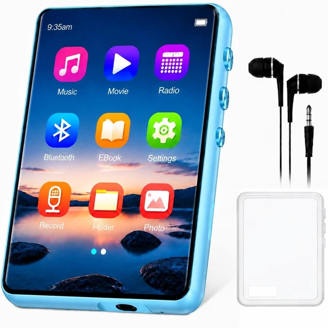 Main image of MP3 Player with Bluetooth 5.4, 64GB 2.4" Portable HiFi Music Player with FM Radio/HD Speaker/E-Book, Digital Music Player Earphones Included