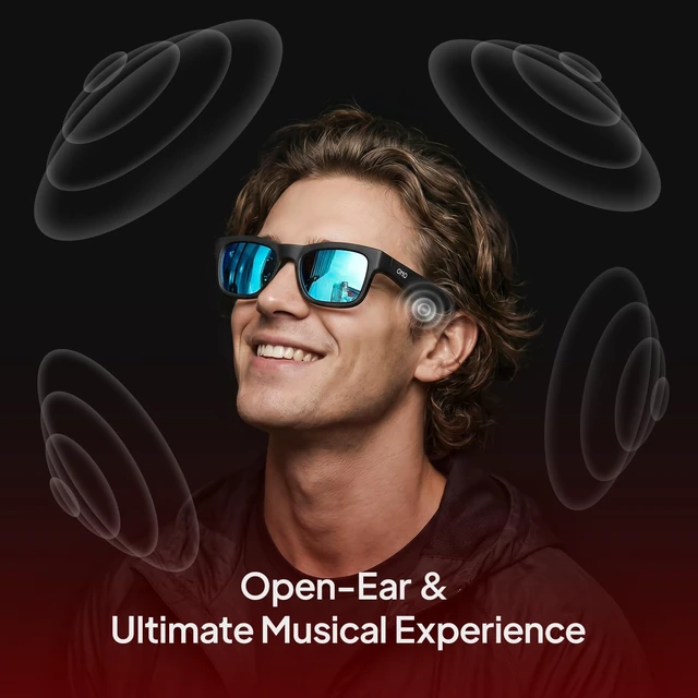 Alt view image 2 of 7 - Open Ear Smart Glasses, UV400 Z87.1 Lightweight Bluetooth Sunglasses Up to 10H Playtime, Hands-Free Calling, Music Playback, Voice Control, Polarized Lens, Unisex for Daily Wear & Outdoor Sports
