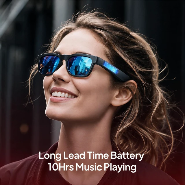Alt view image 3 of 7 - Open Ear Smart Glasses, UV400 Z87.1 Lightweight Bluetooth Sunglasses Up to 10H Playtime, Hands-Free Calling, Music Playback, Voice Control, Polarized Lens, Unisex for Daily Wear & Outdoor Sports