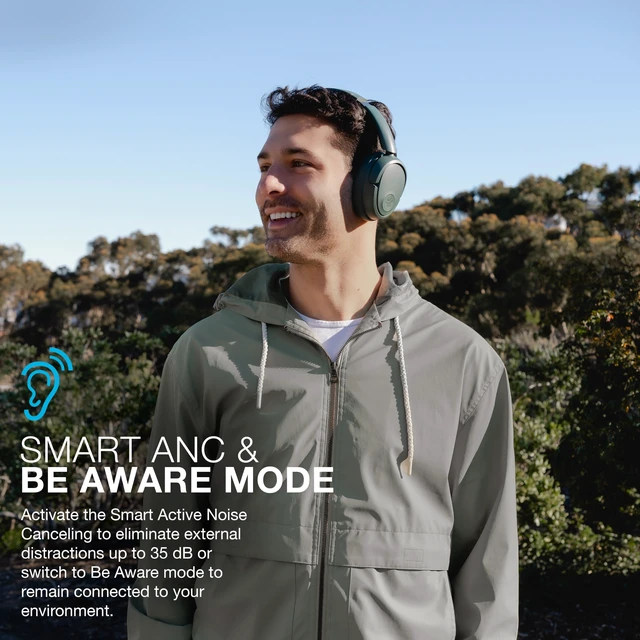 Alt view image 3 of 6 - JBuds Lux ANC Wireless Over-Ear Headphones, Sage