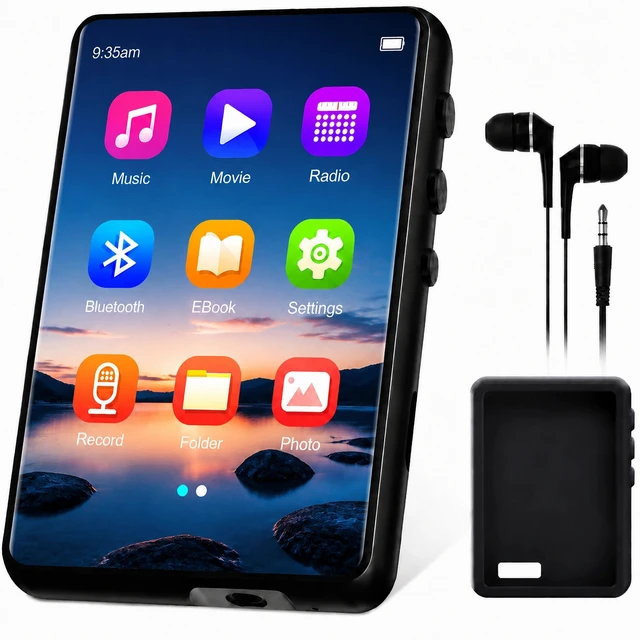 Main image of 128GB MP3 Player with Bluetooth 5.4, 2.4" Portable HiFi Music Player with FM Radio/HD Speaker/E-Book, Digital Music Player Earphones Included