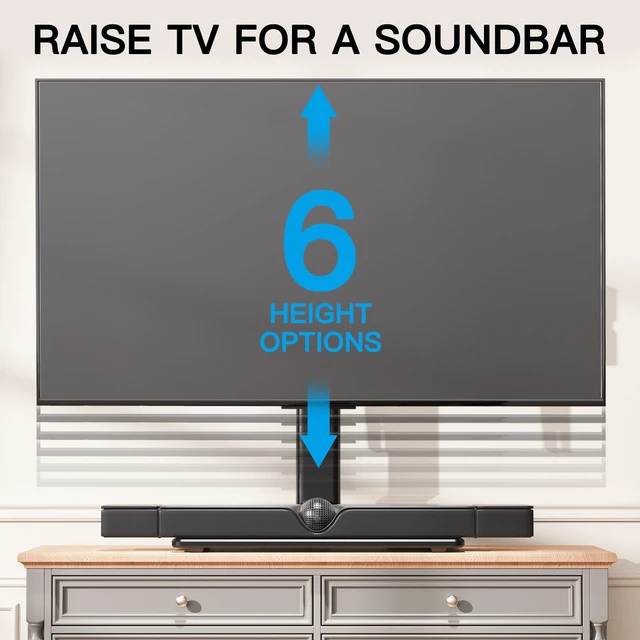 Alt view image 6 of 7 - Universal Swivel TV Stand Legs for 32-65 inch TVs up to 88lbs, Height Adjustable Table Top Stand Base, Television Mount Stands with Tempered Glass Base, Universal VESA 400x400mm, PSTVS17