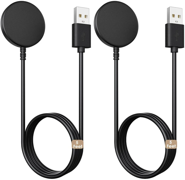 Main image of 2 Pack 5FT for Samsung Galaxy Watch Charger for Watch 8/8 Classic Compatible with Samsung Watch Ultra/7/6/6 Classic/5/5 Pro/4/4 Classic/3/Active/FE USB A Magnetic Charging(Not for 9/Ultra 2)