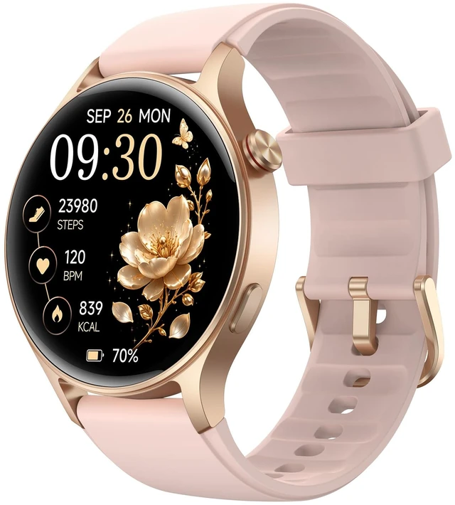 Main image of Smart Watch for Women, 1.32 AMOLED Stainless Steel Fitness Tracker Make & Answer Calls, Heart Rate & SpO2 Monitoring,Sleep & Activity Tracking, 3ATM Waterproof, iPhone & Android Compatible