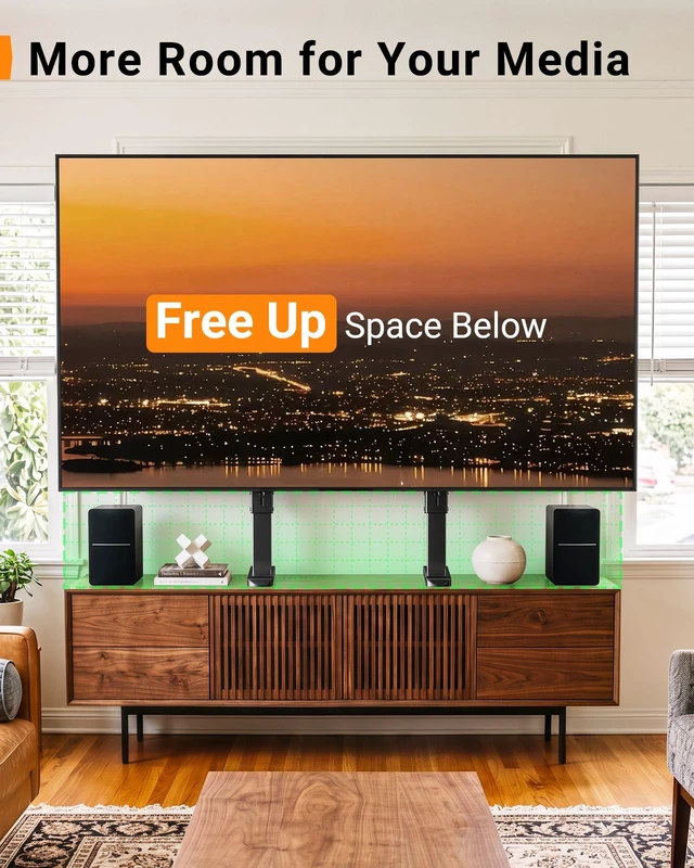Alt view image 7 of 7 - Universal TV Stand Legs with Power Outlet for 3890 Inch TVs Holds 150 lbs, 40% Larger Steel Feet for Stability, 8 Height Settings, Cable Management, Non-Slip Pads, Max VESA 800x500mm