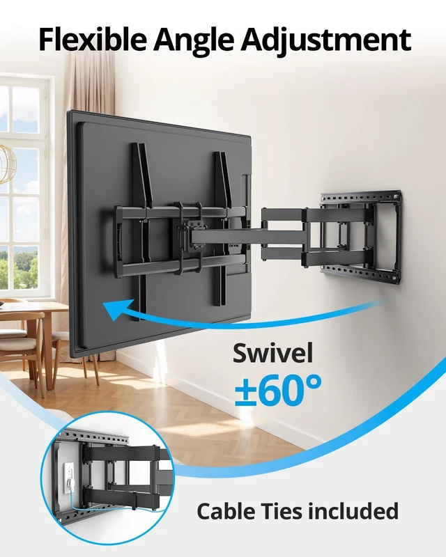 Alt view image 6 of 7 - 85 86 98 100 inch Heavy Duty TV Wall Mount for 37-110 inch Large TVs, Pre-Assembled TV Mount with Tool-Free Tilt, Up to 170lbs, VESA 800 x 600mm, 24 Wood Studs