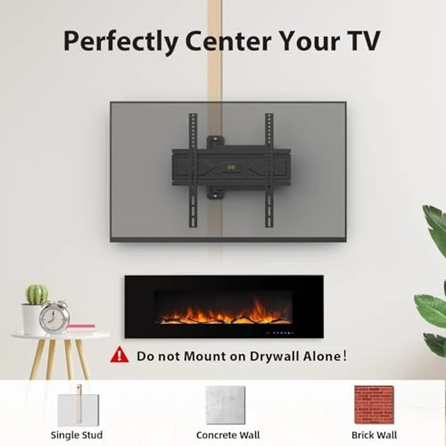 Alt view image 5 of 6 - Swivel TV Wall Mount for 26-60 Inch TVs up to 80 lbs, Single Articulating Arm, Full Motion TV Wall Mount Bracket with Swivel and Tilt, Max VESA 400x400mm (Pack of 2)