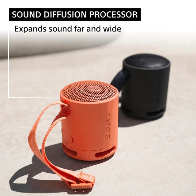 Alt view image 6 of 7 - SRS-XB100 Wireless Bluetooth Portable Lightweight Speaker, Orange 16 Hr Battery, Super-Compact Travel Speaker, IP67 Waterproof & Dustproof Shower Speaker, Versatile Strap, Hands-free Calling