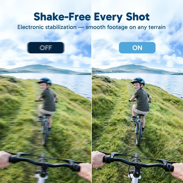 Alt view image 4 of 7 - EK7000 4K30FPS 20MP WiFi Action Camera with EIS Ultra HD 131FT Waterproof Underwater Camera Remote Control 4X Zoom Support External Microphone Blue
