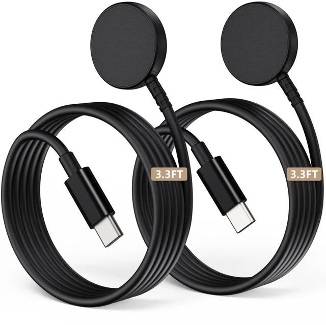 Main image of 2Pack USB C Charger for Samsung Galaxy Watch for Watch 8/8 Classic Magnetic for Samsung Watch Ultra/7/6/6 Classic/5/5 Pro/4/4 Classic/3/Active/FE Charging Dock Accessories 3.3FT (Not for 9/Ultra 2)