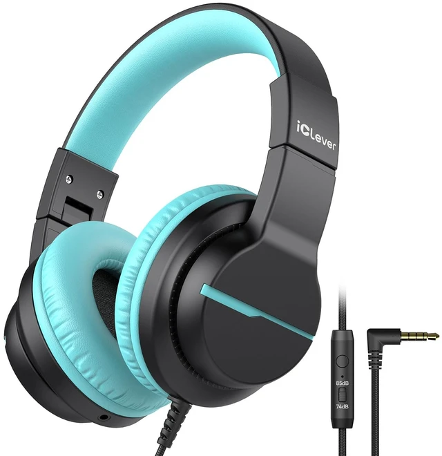 Main image of HS19 Kids Headphones for School, Over-Ear for Toddler Boys Girls SafeSound Tech, HD Mic Stereo Sound, Kids Headphones with Cord, FunShare Foldable 3.5mm Wired for iPad Computer Travel