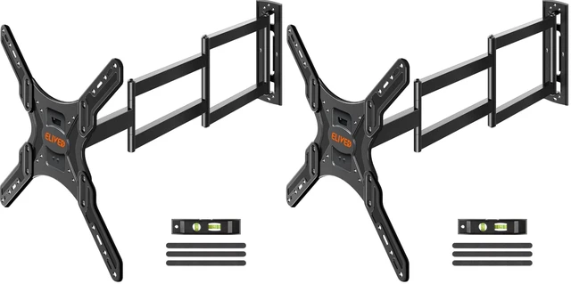 Main image of Long Arm TV Wall Mount for Most 26-65 Inch TVs, 37.4 Inch Long Extension TV Mount Swivel and Tilt, Max VESA 400x400mm, Full Motion Wall Mount tv Bracket Holds up to 77 lbs. (Pack of 2)