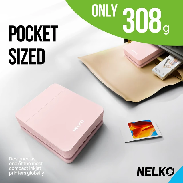 Alt view image 6 of 7 - PP01 Photo Printer, 2x3 Portable Photo Printer, Mini Printer, Pink Instant Color Inkjet Printer for Smartphone, Sticky-Back Photos, Bluetooth Compatible with iOS & Android, AI App Editing