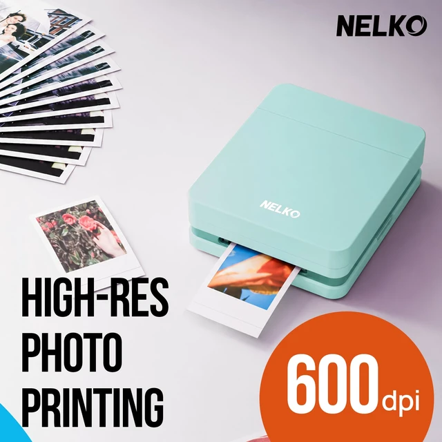 Alt view image 2 of 2 - PP01 Photo Printer, 2x3 Portable Photo Printer, Mini Printer, Green Instant Color Inkjet Printer for Smartphone, Sticky-Back Photos, Bluetooth Compatible with iOS & Android, AI App Editing