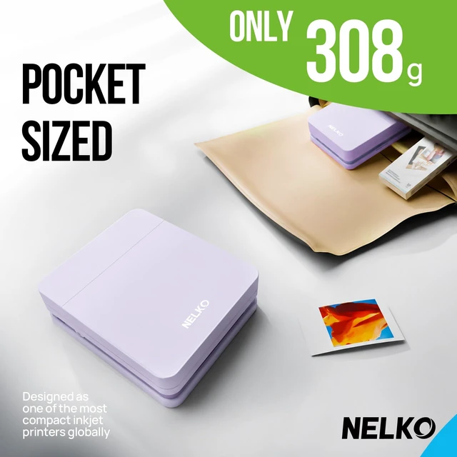 Alt view image 6 of 7 - PP01 Photo Printer, 2x3 Portable Photo Printer, Mini Printer, Purple Instant Color Inkjet Printer for Smartphone, Sticky-Back Photos, Bluetooth Compatible with iOS & Android, AI App Editing