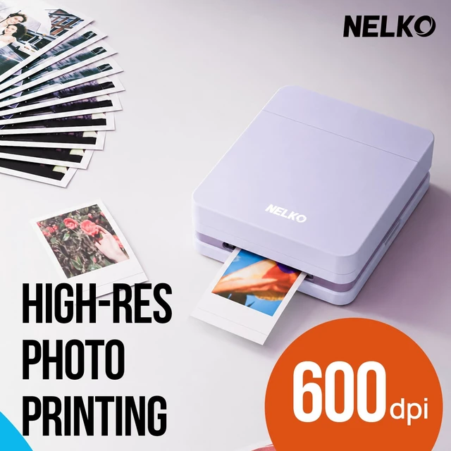 Alt view image 4 of 7 - PP01 Photo Printer, 2x3 Portable Photo Printer, Mini Printer, Purple Instant Color Inkjet Printer for Smartphone, Sticky-Back Photos, Bluetooth Compatible with iOS & Android, AI App Editing